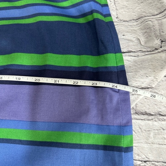 Boden Stripe Navy/Purple/Green Sheath Dress‎ with Statement Necklace – Size 18 - Picture 13 of 13